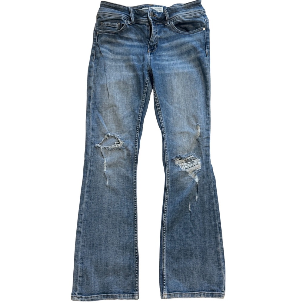 BKE Payton Mid Rise Bootcut Jeans Womens Distressed Ripped Denim Medium Wash